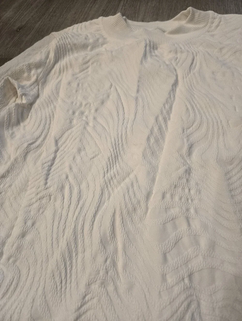 SPANX Long Sleeve Mock Neck Seamless Swirl Textured Sweater Sz 1X